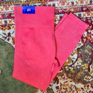 JoyLab Bright Pink Ribbed High Waisted 7/8 Leggings